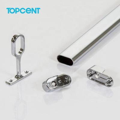 China TOPCENT Oval Pipe Cabinet Rod Connector Cabinet Modern Central Oval Tube Wardrobe Profile Support Rod for sale