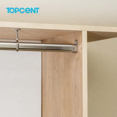 China TOPCENT Modern Wardrobe Closet Pipe Cabinet Round Metal Chrome Round Tube Clothes for sale