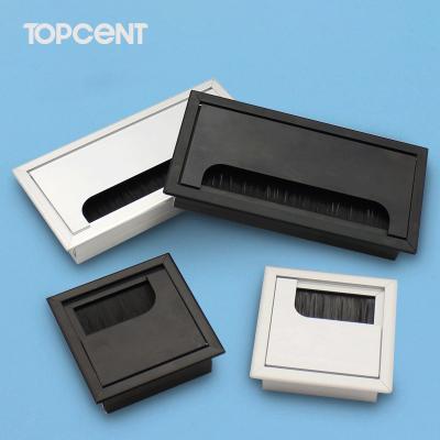 China TOPCENT modern aluminum alloy desktop power grommet for office use /concealed table cable grommet box for sale