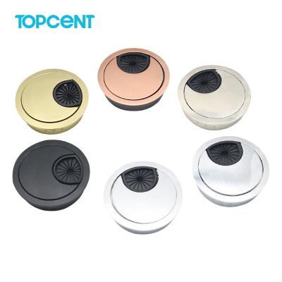 China Topcent Modern Zinc Alloy Furniture Computer Desk Hole Cap Table Cable Grommet for sale