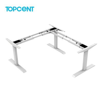 China (Height)TOPCENT 90 Degree Column System Height Adjustable Triple Lift Sit Electric Desk Frame Base Electric Standing Adjustable Desk for sale