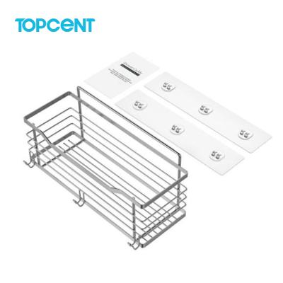 China TOPCENT Space Saving 304 Stainless Steel Drill Free Adhesive Shower Caddy for sale