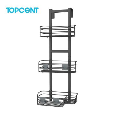 China TOPCENT 3 Tier Metal Mesh Hanging Storage Multi Corner Rack Shelves Organizer Toilet Shower Caddy Basket Bathroom Shelf Wall Mounted for sale