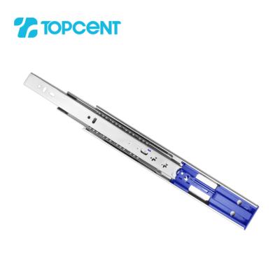 China TOPCENT Modern Full Extension 45mm Telescopic Ball Roller Channel Soft Closing Rail Drawer Slide for sale