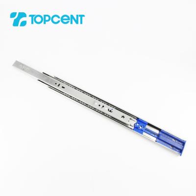 China Topcent modern hot sale 35mm ball bearing telescope channal blue galvanized drawer slide for furniture drawer for sale