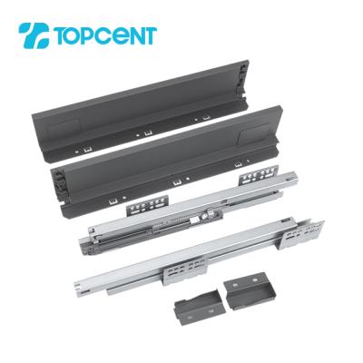 China TOPCENT Drawer Modern Soft Narrow Adjustable Slim Metal Box Wall Mounted Slide for sale