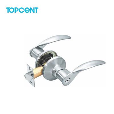 China 304 stainless steel and stainless steel zinc alloy safe zinc alloy tubular TOPCENT latch door handle heavy duty lock for passage for sale