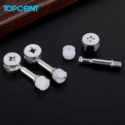 China Topcent Metal Bolt Connecting Eccentric Cam Furniture Fastener Modern Fitting Zinc Alloy Hardware Joint Fitting Minifix Plastic Finger for sale