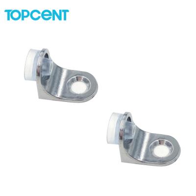 China TOPCENT Steel Zinc Alloy Glass Panel Stake Clips Glass Shelf Support Clip for sale