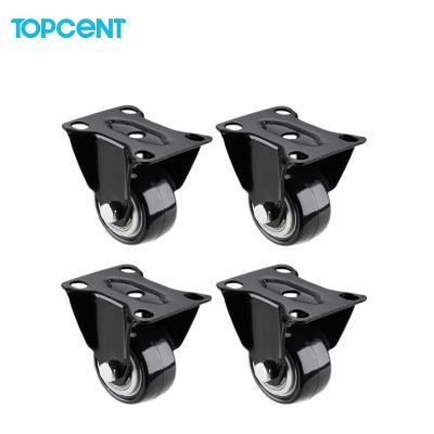 China Topcent Modern 1.5 2 2.5 PU Caster Wheels 3inch Swivel for sale