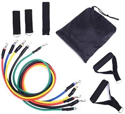 China ZYFIT 11pcs Bundle Exercise Resistance Bands With Handles Exercise Stretch Fitness Home Set With Carry Bag RB-11 for sale