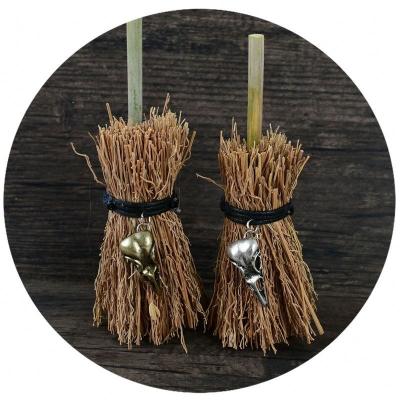 China Mini Witch Broom Altar Witch Broom Halloween Miniature Witch Broom for sale