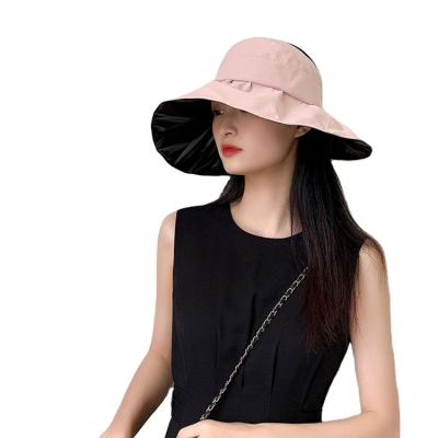 China 2022 new character style fashion ladies overflowing UV foldable summer sun visor beach hat displacement hat for women for sale