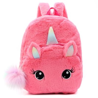 China Unicorn Customized High Quality Plush Portable Children's Backpack Elementary School Bag For Kids for sale