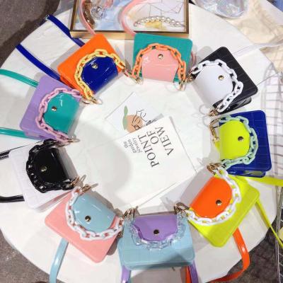 China Wholesale Fashion Summer Candy Color Mini Jelly Bags Women Shoulder Bag With Long Strap Handbags For Women Kids Jelly Purses for sale