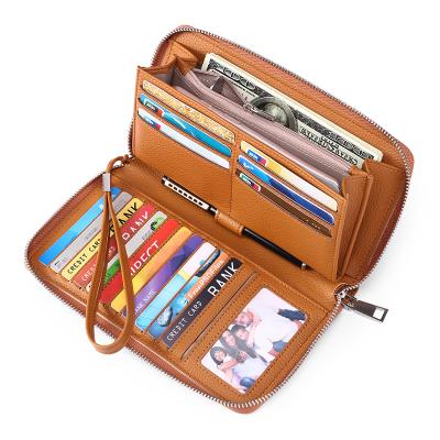 China Hot Selling Luxury PU Leather Women's Purses 17PCS Card Holder Casual Wallet RFID Blocking Women's Wallet for sale