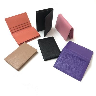 China 2021 New Arrival Unisex Money Clip Credit Card Holder Wallet Genuine Leather Short Slim Thin Small Women for sale