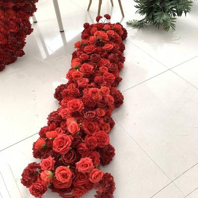 China Bulk Cheap Silk Wedding Party Event Decoration Centerpiece Table Wedding Artificial Flowers China Rose Runner Decoration Wedding Flower Table for sale