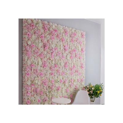 China Wedding Decoration Wedding Decor White Roses Flower Backdrop Panel Flowers Artificial Flower Indoor Decorative Wall for sale