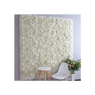 China Wedding Custom Made Wedding Decoration 3D Flower Wall Panel Backdrop Artificial Rose Flower Decorative Flowers For Wall for sale