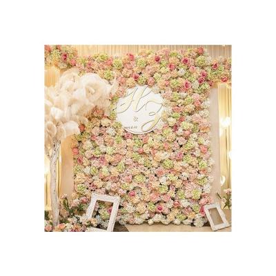 China Wedding the latest decoration design reasonable prices wedding artificial silk flower wall panel backdrop for sale