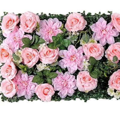 China Eco - Friendly High Quality Artificial Flowers Wall Silk Flower Backdrop For Wedding Decoration for sale