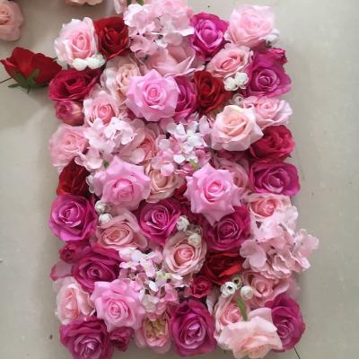 China Indoor Outdoor Decoration Hot Sale Wedding Decor Flower Panel Wrap Fabric Back White Rose Large Artificial Fabric Flower Wall Backdrop for sale