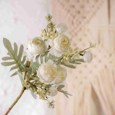 China Eco-friendly Peony Bouquets Elegant Wedding Artificial Flower Bouquets Floral For Wedding Party Home Plants for sale