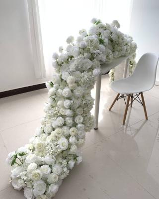 China New Simulation Wedding Party Event Decoration Artificial Flower Wall Floral Runner For Table Decoration for sale