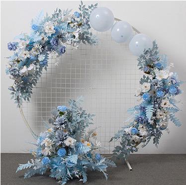 China Wedding Party Event Decoration Artificial Flower Circle Decoration Foliage Decor Wedding Flower Wall Backdrop Round Flower Wall for sale