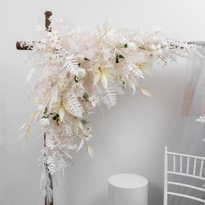 China Customized wedding flower arch wedding decor arch backdrop bridal party event design wedding flower arch artificial flower decoration for sale for sale