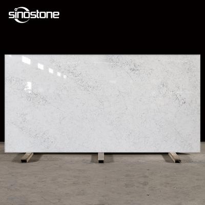 China Durable Calacatta Gray Vein Engineered Stone Artificial White Marble Stones Quartz Slab For Kitchentop Countertop for sale