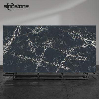 China Wholesale Price Suppliers Liters Galaxy Vein Calacatta Largest Durable Superior Black White Quartz Slab Artificial Stone Slab for sale