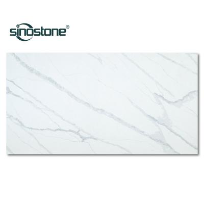 China Durable calacatta looking engineered quartz stone. Natural marble effect. for sale