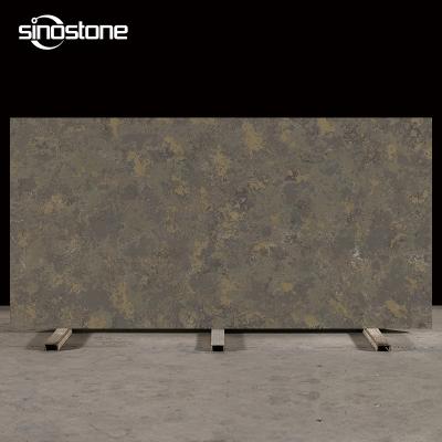 China New Design Factory Price Rust Color Durable Concrete Slab Series Large Artificial Quartz Stone For Kitchen Sink Countertops for sale