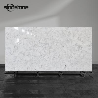 China Durable Factory Polished Cream Quartz Series Stone Countertops Outdoor Artificial Concrete Slabs Large White Color Slab for sale