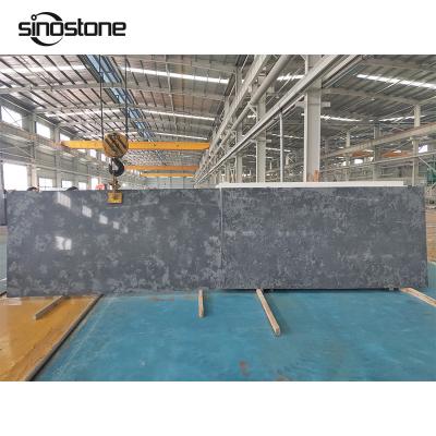 China Gray Color Concrete Series Quartz Stone Wall Panel Top Durable Artificial Stone Slab Polish Surface Large For Kitchen Wall Panel for sale