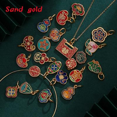 China retro E-Co friendly and elegant antique gold sand gold Diy accessories pendant necklace bracelet charm ethnic wind hand-knitted rope burning for sale