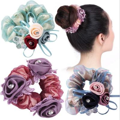 China Environmentally friendly ponytail headband Korean version of the large intestine circle ball headdress headdress for sale