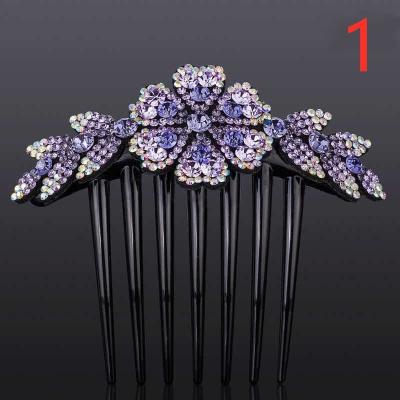 China KKorean Flower Rhinestone Flower Hair Comb 7 Tooth Clip Non-slip Environmentally Friendly Insert Clip Upper Women's Fashion Hairstyle Machine Hair Accessories for sale