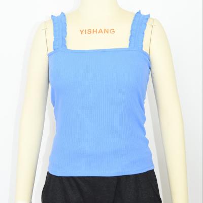 China Anti-wrinkle LADIES 92%COTTON 8%SPANDEX RIB RIB TAPE TANK for sale