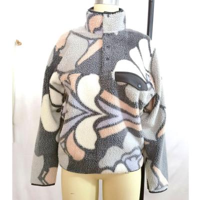 China LADIES Anti-wrinkle ALL OVER PRINTED POLYESTER FLEECE SWEATER JACKET for sale