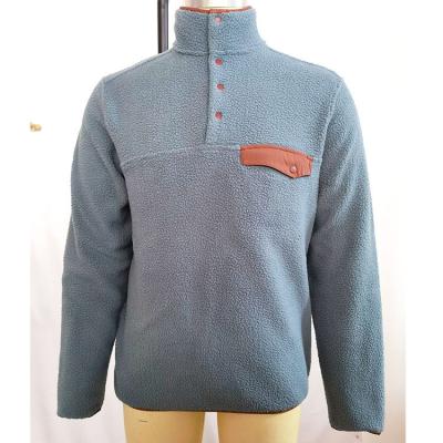 China Anti-wrinkle MEN&'S FLEECE SNAP BUTTON UP MAKE NECK SWEATER JACKET for sale