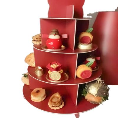 China Rolling Out 2021 New Goods 4-Pack Fashion Cardboard Cupcake Stand Dessert Paper Cake Stand for sale