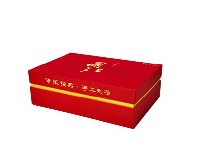 China China Wholesale Recyclable High End Red Rectangle Tea Container Paper Gift Box Packaging Afternoon Tea Box for sale