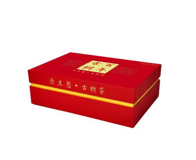 China Chinese Style Printing Your Logo Chinese Red Tea Rectangle Box Green Tea Box Packaging Paper Gift Box Packaging for sale