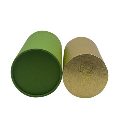 China Gift & Individual Round Craft Design Simple And Elegant Kraft Paper Anti-pressure Cylindrical Hard Tea Paper Box for sale