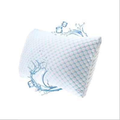 China Anti Dust Mite Memory Foam Pillow Heat Cooling Moisture Reducing Ice Silk Gel Infused Shredded Foam Pillow for sale