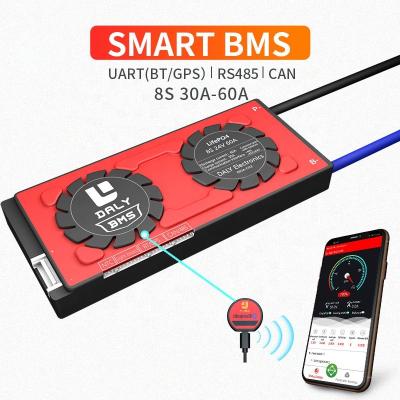 China E-bike 8S 24V 30A 40A 60A UART BT Lithium Ion Lifepo4 Smart Balance BMS Board for sale