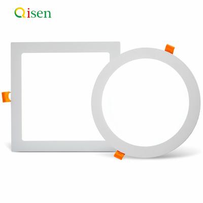 China Ultrathin Thickness Led Panel Light 18W 6W 12W Round Square 15W 24W 9W Recessed Surface Mount for sale